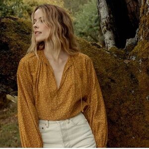 Doen Justine Blouse XS yellow floral